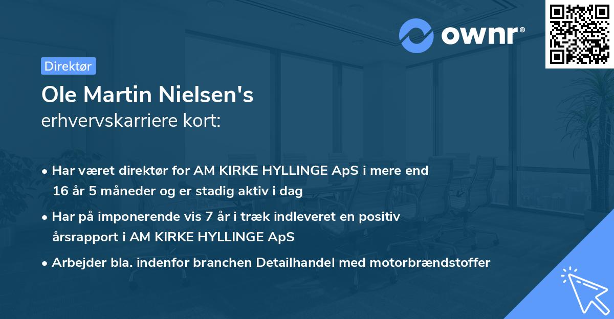 Ole Martin Nielsen's erhvervskarriere kort