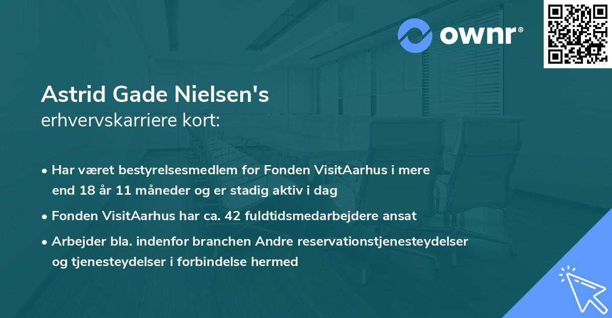 Astrid Gade Nielsen's erhvervskarriere kort