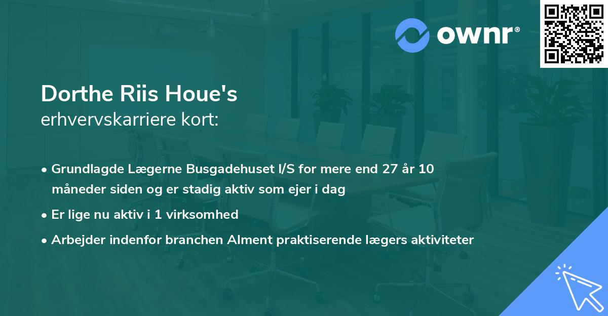 Dorthe Riis Houe's erhvervskarriere kort