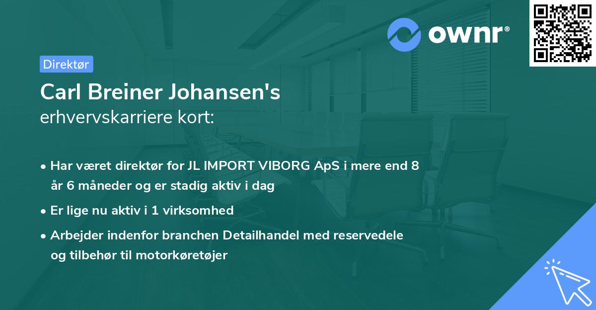 Carl Breiner Johansen's erhvervskarriere kort