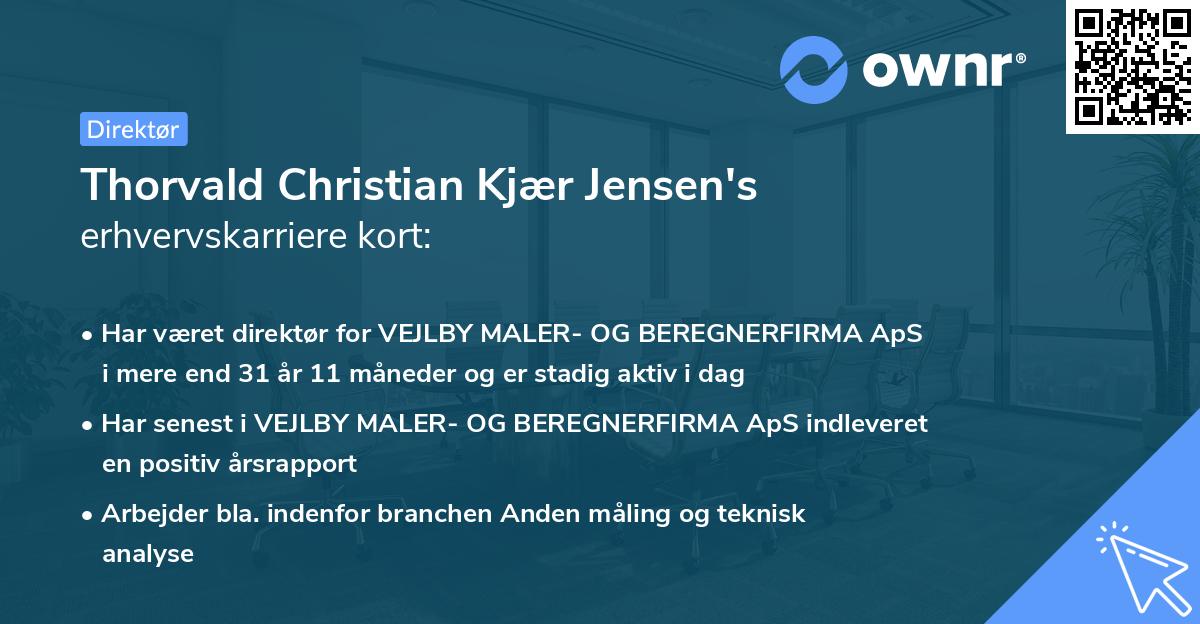 Thorvald Christian Kjær Jensen's erhvervskarriere kort