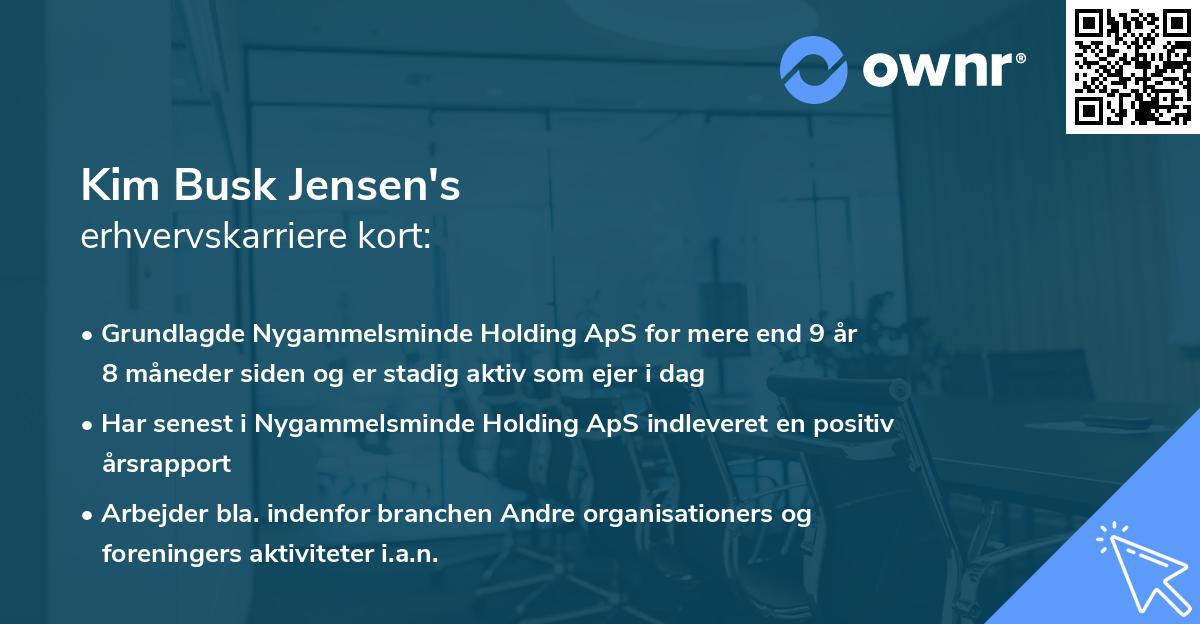 Kim Busk Jensen's erhvervskarriere kort