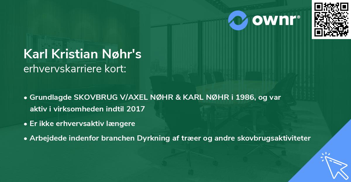 Karl Kristian Nøhr's erhvervskarriere kort
