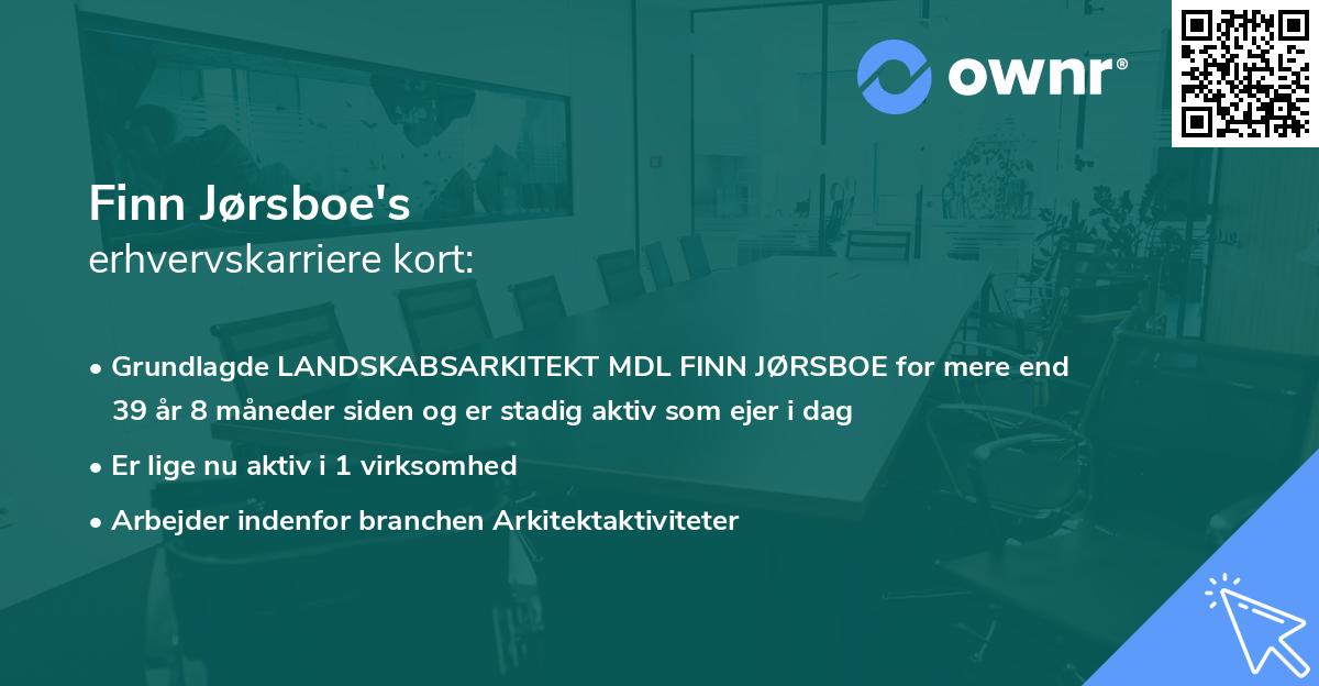 Finn Jørsboe's erhvervskarriere kort