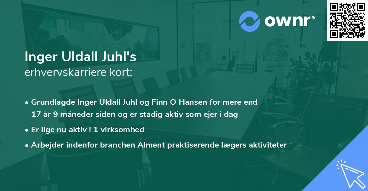 Inger Uldall Juhl's erhvervskarriere kort