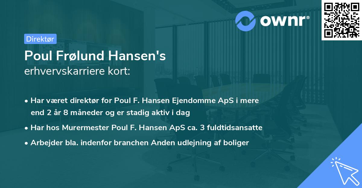 Poul Frølund Hansen's erhvervskarriere kort