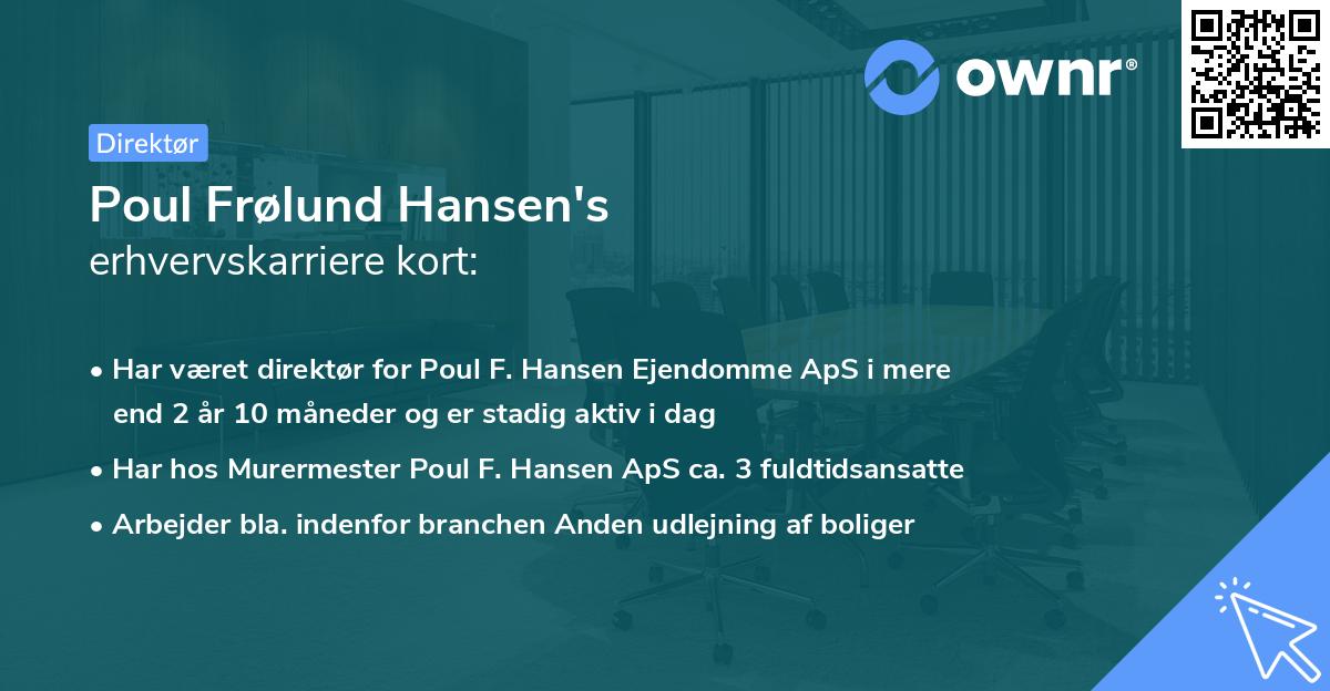 Poul Frølund Hansen's erhvervskarriere kort