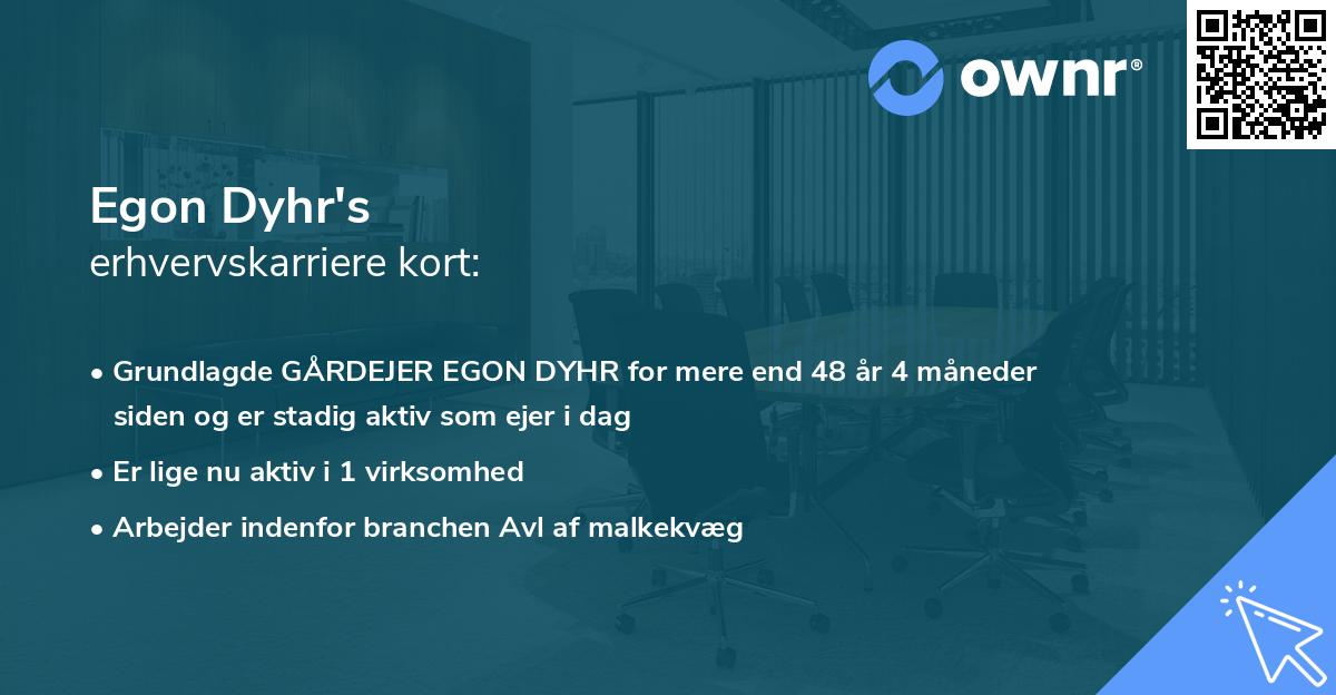 Egon Dyhr's erhvervskarriere kort