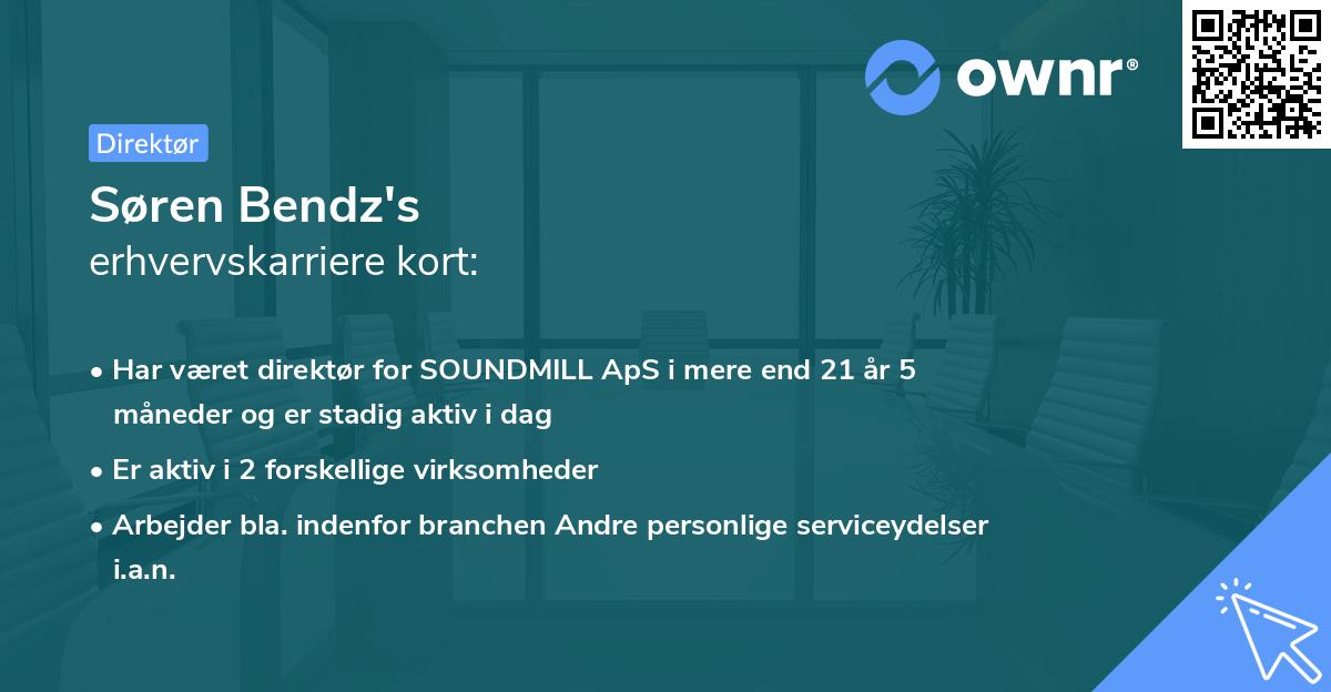 Søren Bendz's erhvervskarriere kort
