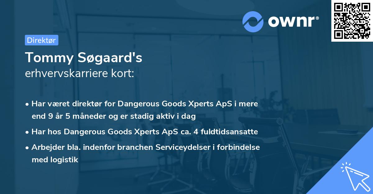 Tommy Søgaard's erhvervskarriere kort