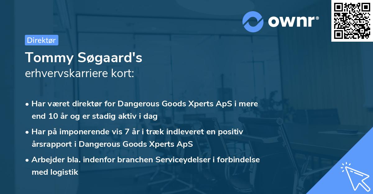 Tommy Søgaard's erhvervskarriere kort