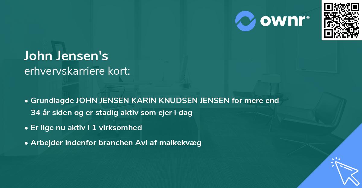 John Jensen's erhvervskarriere kort