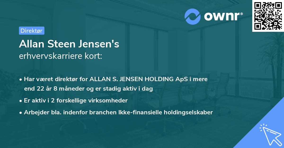 Allan Steen Jensen's erhvervskarriere kort