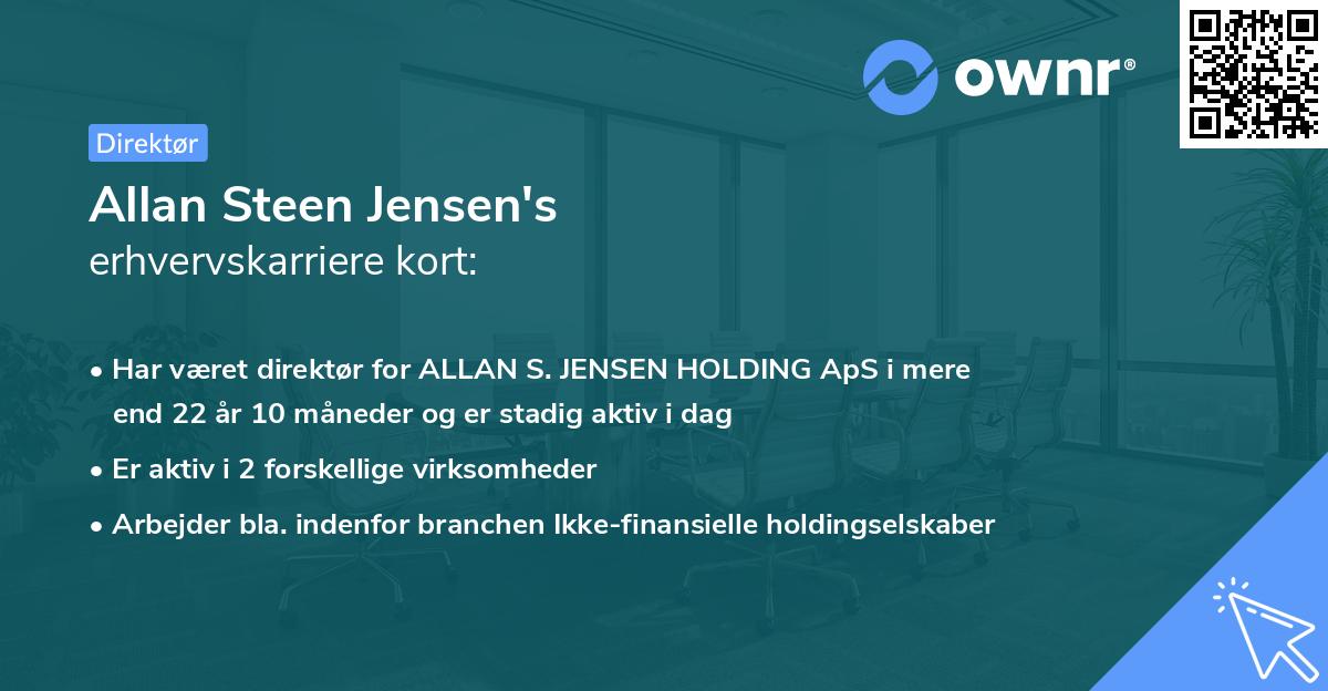 Allan Steen Jensen's erhvervskarriere kort