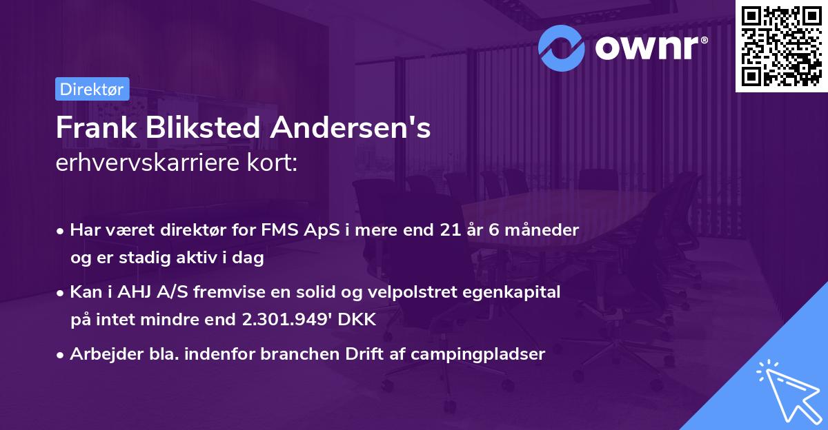 Frank Bliksted Andersen's erhvervskarriere kort