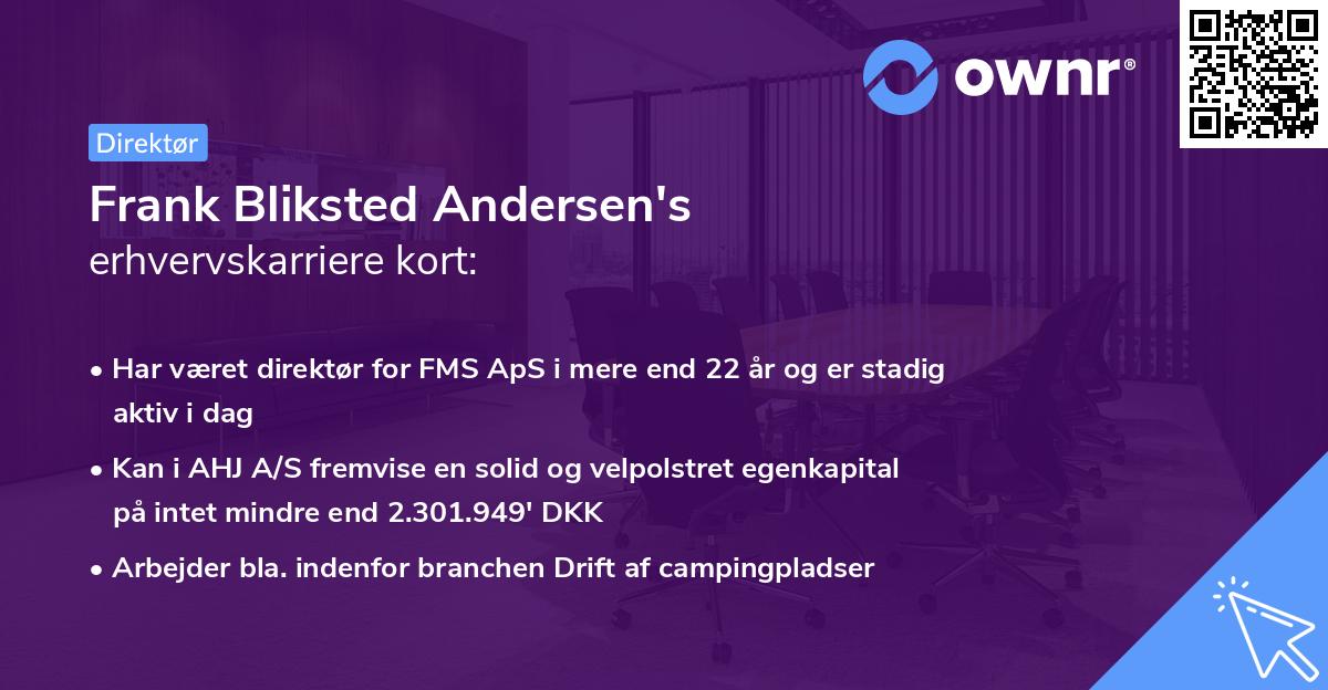 Frank Bliksted Andersen's erhvervskarriere kort