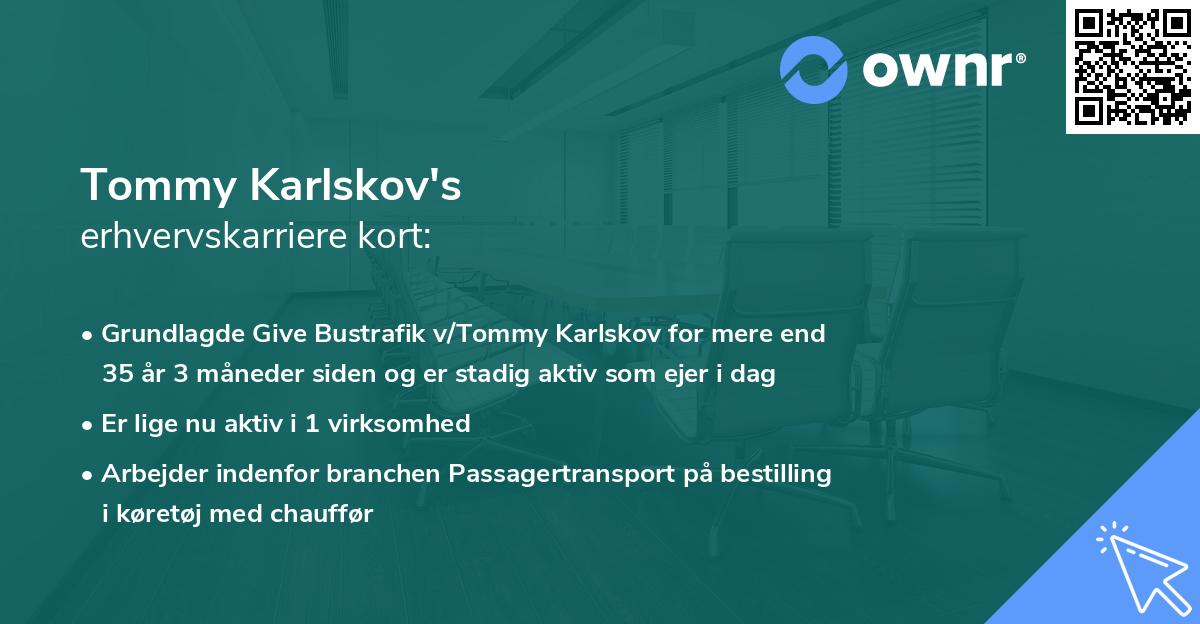 Tommy Karlskov's erhvervskarriere kort