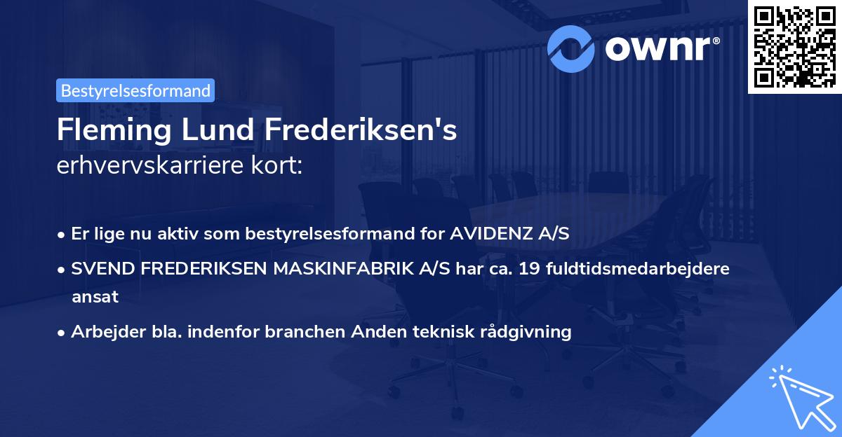 Fleming Lund Frederiksen's erhvervskarriere kort