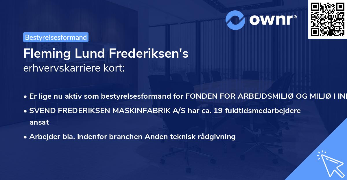 Fleming Lund Frederiksen's erhvervskarriere kort