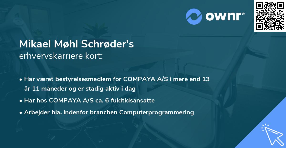 Mikael Møhl Schrøder's erhvervskarriere kort