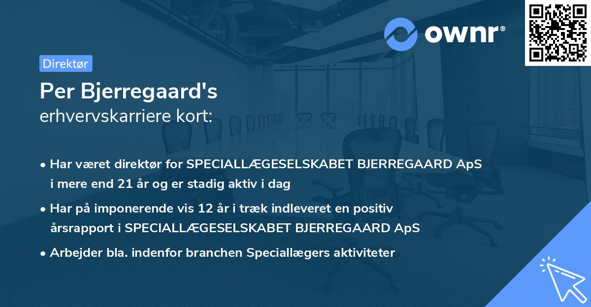 Per Bjerregaard's erhvervskarriere kort