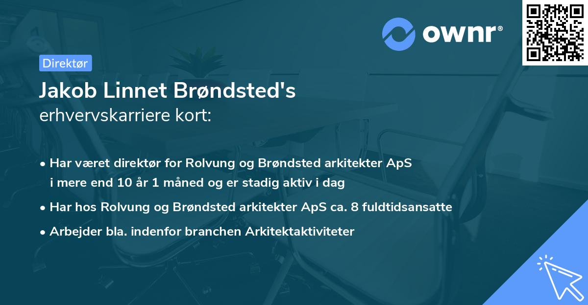 Jakob Linnet Brøndsted's erhvervskarriere kort