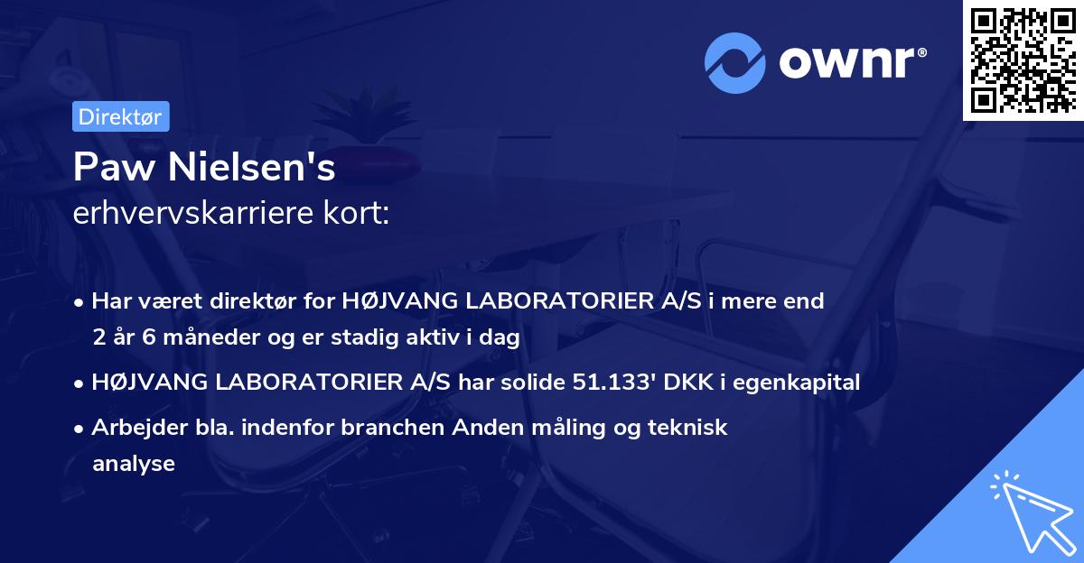 Paw Nielsen's erhvervskarriere kort