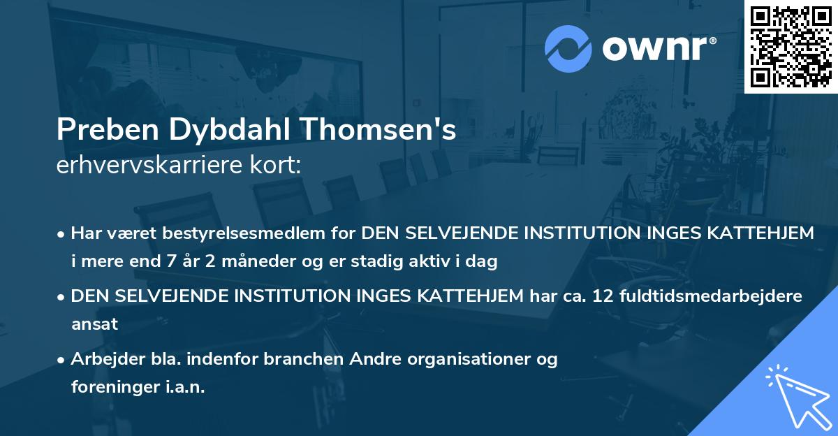 Preben Dybdahl Thomsen's erhvervskarriere kort