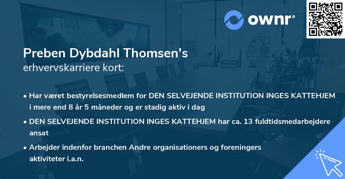 Preben Dybdahl Thomsen's erhvervskarriere kort