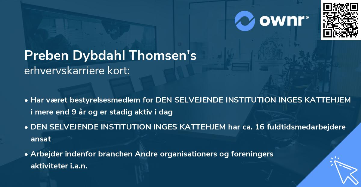 Preben Dybdahl Thomsen's erhvervskarriere kort