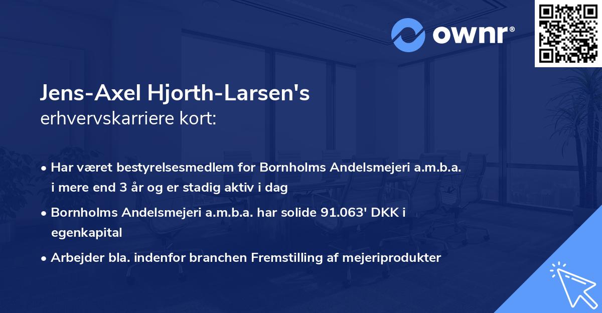Jens-Axel Hjorth-Larsen's erhvervskarriere kort