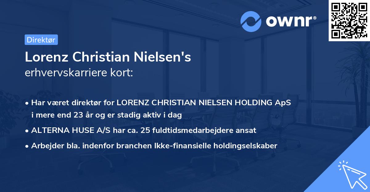 Lorenz Christian Nielsen's erhvervskarriere kort