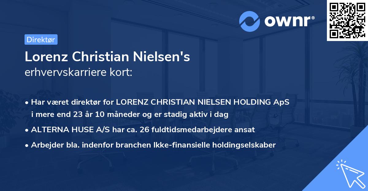 Lorenz Christian Nielsen's erhvervskarriere kort