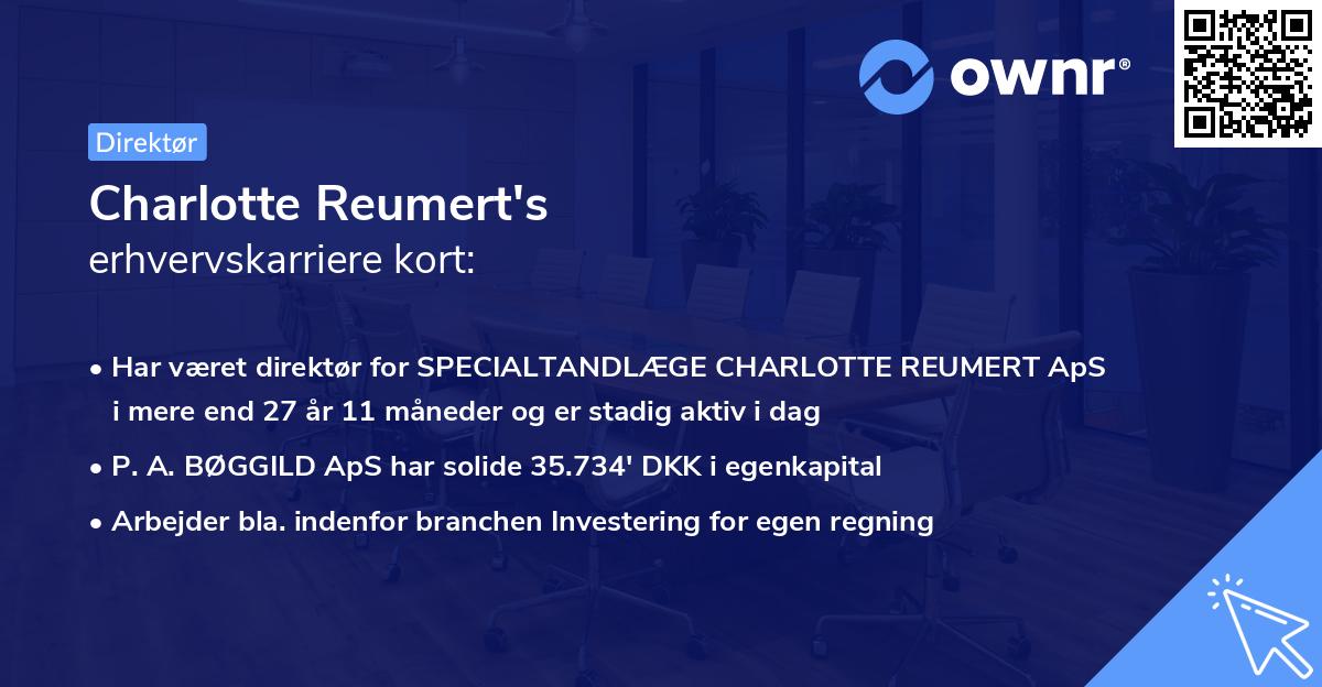 Charlotte Reumert's erhvervskarriere kort