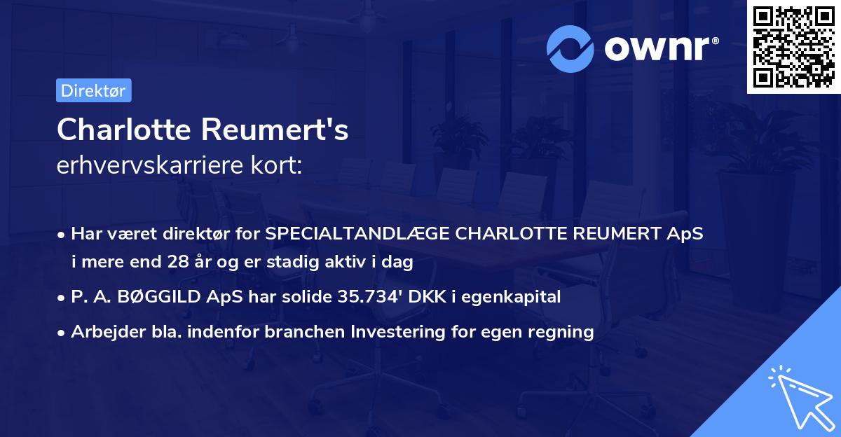 Charlotte Reumert's erhvervskarriere kort
