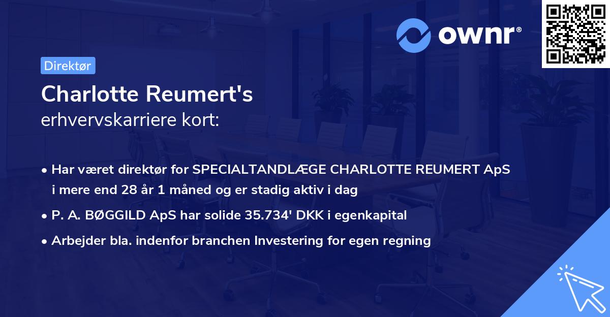 Charlotte Reumert's erhvervskarriere kort
