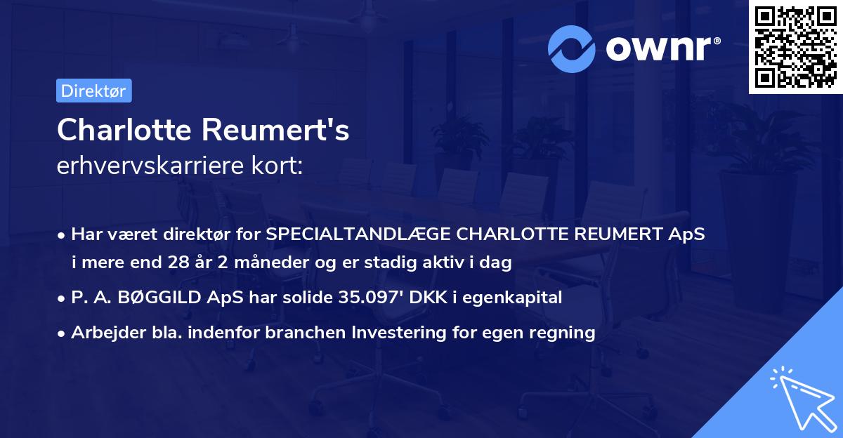 Charlotte Reumert's erhvervskarriere kort