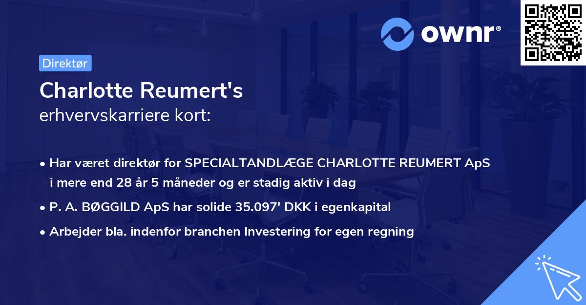 Charlotte Reumert's erhvervskarriere kort