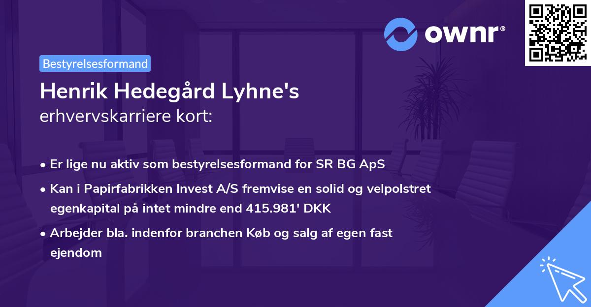Henrik Hedegård Lyhne's erhvervskarriere kort