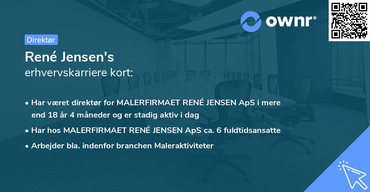 René Jensen's erhvervskarriere kort