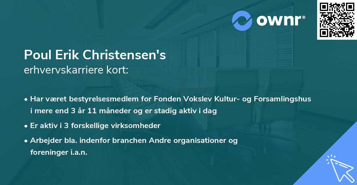 Poul Erik Christensen's erhvervskarriere kort