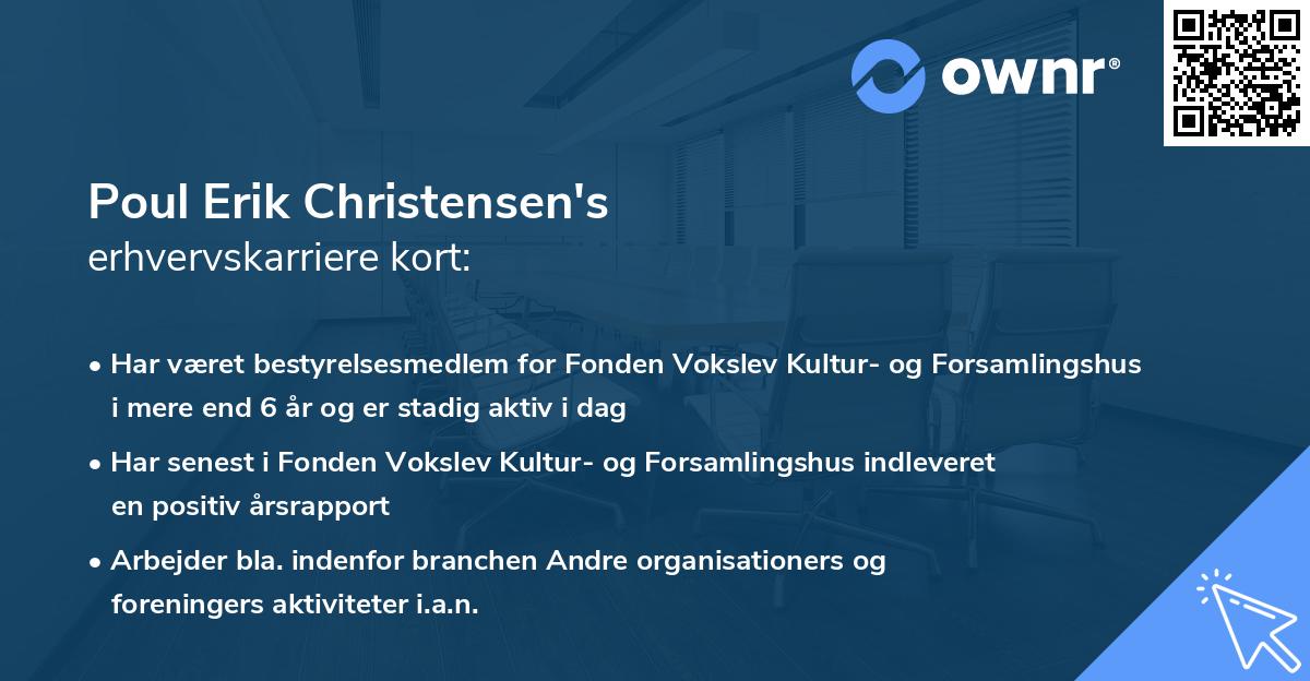 Poul Erik Christensen's erhvervskarriere kort