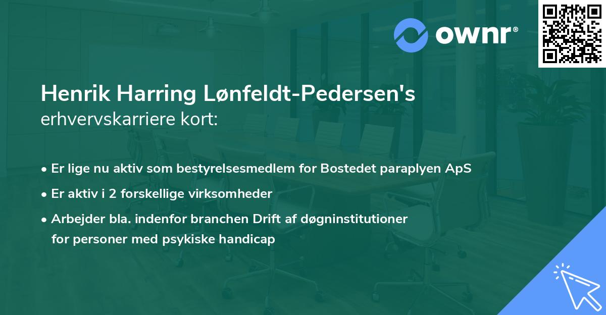 Henrik Harring Lønfeldt-Pedersen's erhvervskarriere kort
