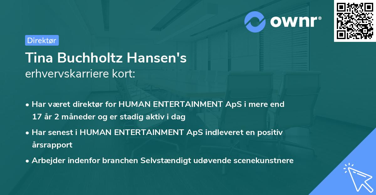 Tina Buchholtz Hansen's erhvervskarriere kort