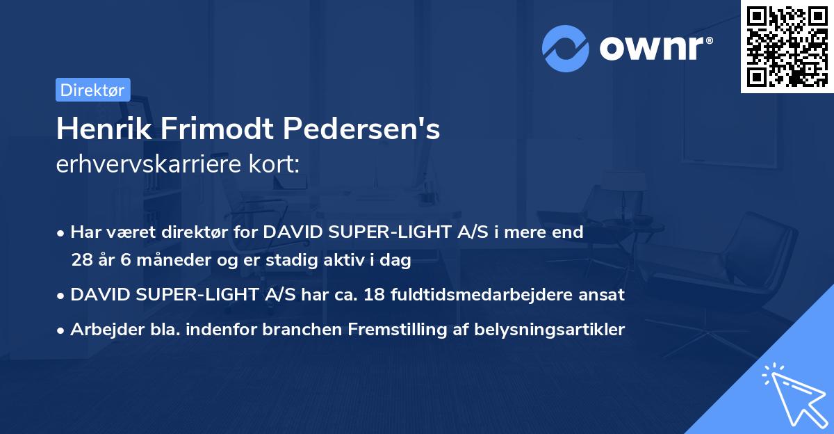 Henrik Frimodt Pedersen's erhvervskarriere kort