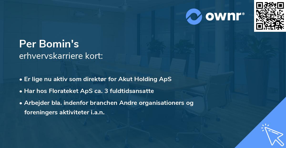 Per Bomin's erhvervskarriere kort