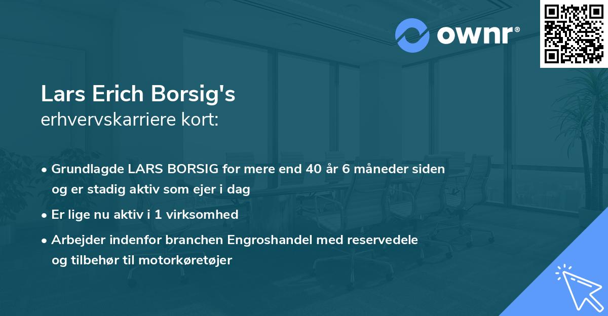 Lars Erich Borsig's erhvervskarriere kort