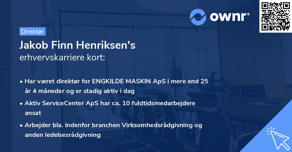 Jakob Finn Henriksen's erhvervskarriere kort