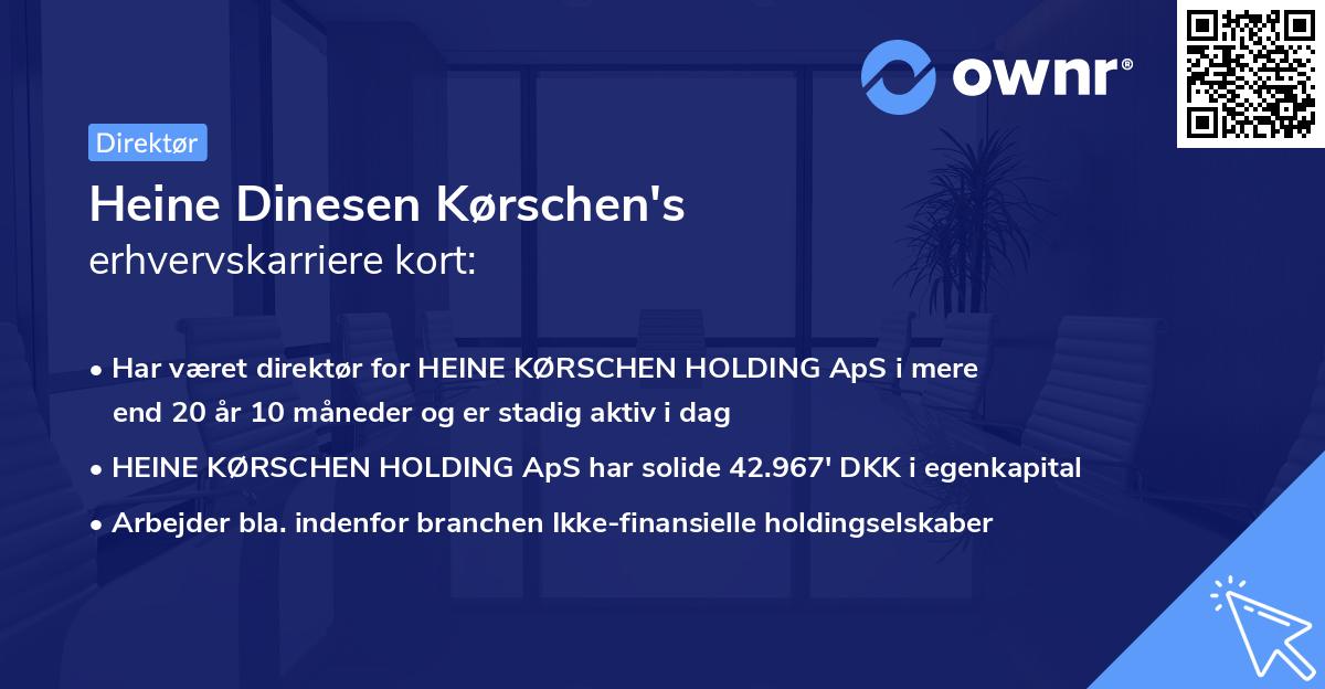 Heine Dinesen Kørschen's erhvervskarriere kort