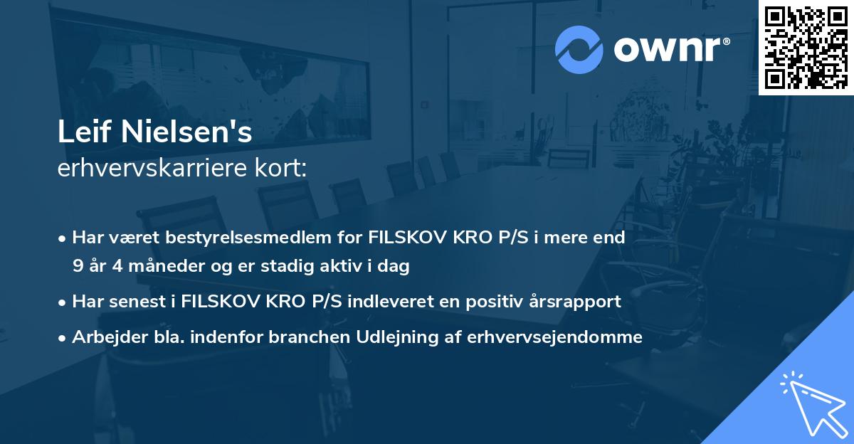 Leif Nielsen's erhvervskarriere kort